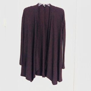 American Eagle Purple Ribbed Open Front Cardigan